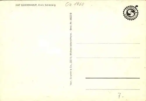 Ak Süderbrarup in Angeln, Teilansichten, Steinkreis, Straßenpartie, Geschäfte