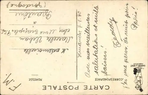 Künstler Ak Französischer Soldat, verschüttete Suppe