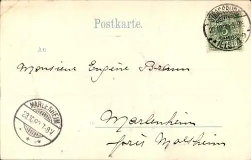 Ak Wi der perlende Wein im Becher, Radfahrer, Gasthaus