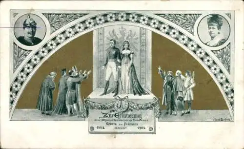 Künstler Ak Erfurt in Thüringen, 100jh Wiederkehr der Zugehörigkeit zu Preußen 1902, Wilhelm II.