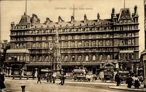 Ak London City England, Bahnhof Charing Cross