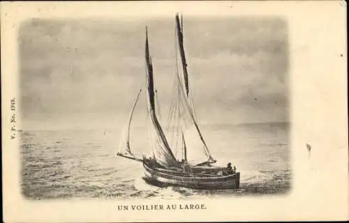 Ak Segelboot, Segelpartie, Meer