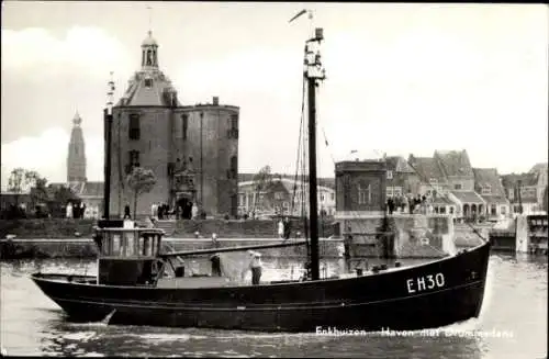 Ak Enkhuizen Nordholland Niederlande, Hafen, Boot EH30