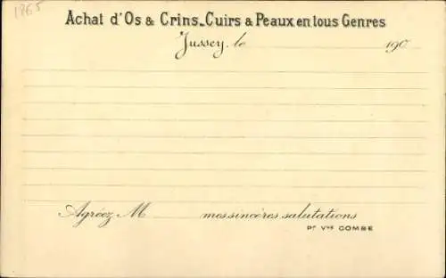 Ak Jussey Haute Saône, Commerce de Chiffons & Vieux Metaux, Jean Combe