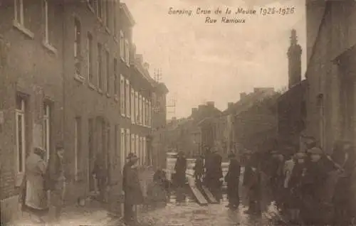 Ak Seraing Wallonien Lüttich, Crue de la Meuse 1925-1926, Rue Ramoux