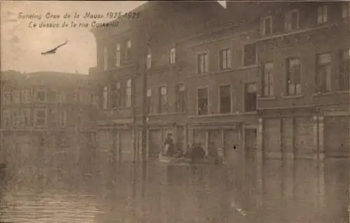 Ak Seraing Wallonien Lüttich, Crue de la Meuse 1925-1926, le dessus de la rue Cookerill