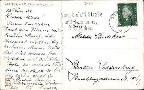 Ak Stuttgart in Württemberg, Eberhardsgruppe