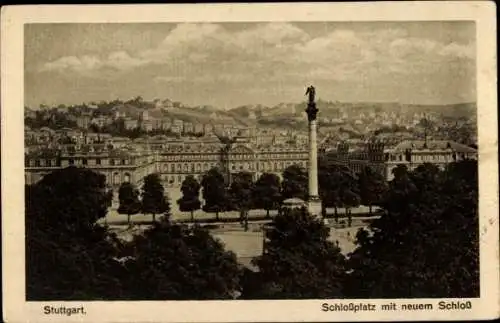 Ak Stuttgart in Württemberg, Schlossplatz, neues Schloss