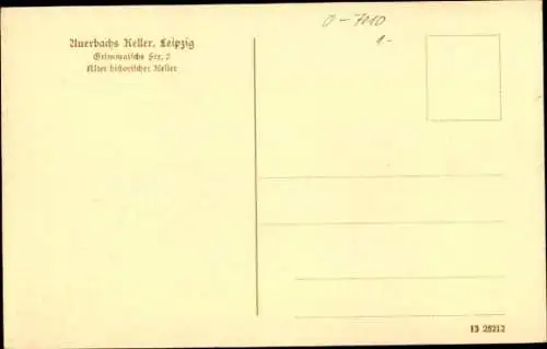 Ak Leipzig in Sachsen, Auerbachs Keller, Grimmaische Straße 2, Alter historischer Keller