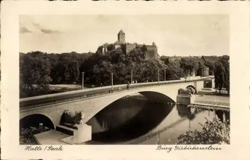 Ak Giebichenstein Halle an der Saale, Burg, Brücke