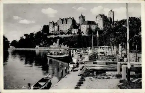 Ak Bernburg an der Saale Salzlandkreis, An der Überfahrt, Schloss