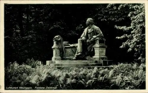 Ak Neuruppin in Brandenburg, Fontane Denkmal