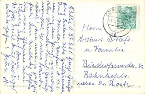 Ak Calbe an der Saale, Teilansicht, Hexenturm