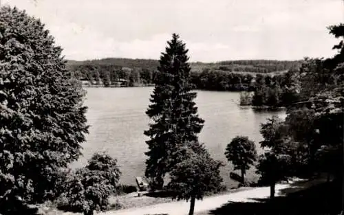 Ak Chorin in der Mark, Blick von der neuen Klosterschänke auf den Klostersee