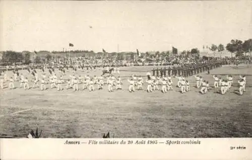 Ak Anvers Antwerpen Flandern, Fete militaire du 20 Aout 1905, Sports