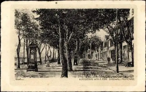 Künstler Ak Wyk auf Föhr Nordfriesland, Sandwall-Promenade