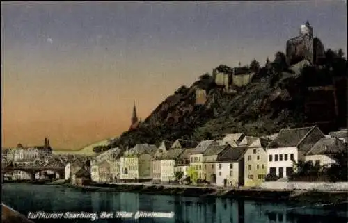 Ak Saarburg an der Saar in Rheinland Pfalz, Dämmerung