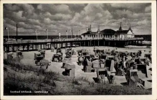 Ak Ostseebad Ahlbeck Heringsdorf auf Usedom, Seebrücke