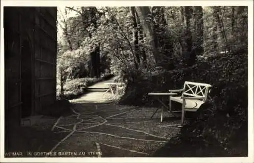 Ak Weimar in Thüringen, in Goethes Garten am Stern