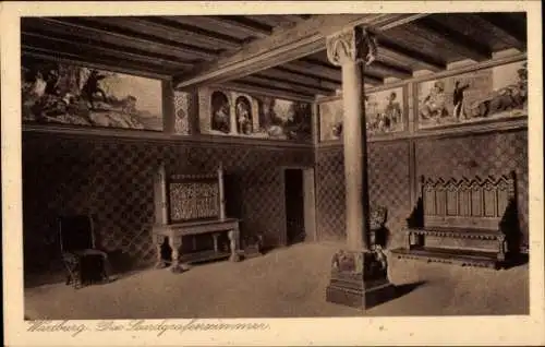 Ak Lutherstadt Eisenach in Thüringen, Wartburg, Innenansicht Landgrafenzimmer