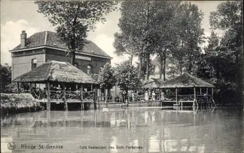 Ak Sint Genesius Rode Rhode Saint Genèse Flämisch Brabant, Café Restaurant des Sept. Fontaines