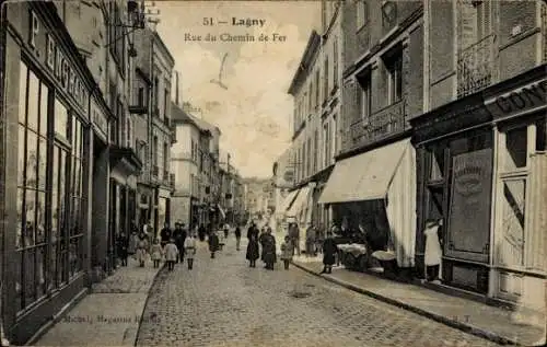 Ak Lagny Seine et Marne, Rue du Chemin de Fer