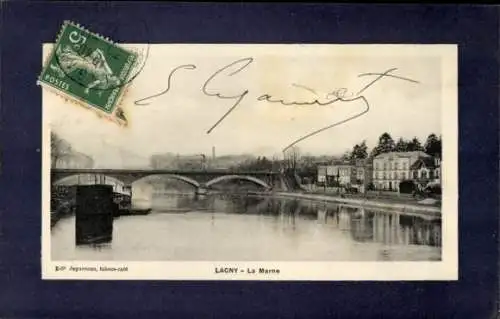 Passepartout Ak Lagny Seine et Marne, Marne, Pont