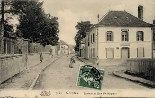 Ak Gouaix Seine et Marne, Rathaus, Rue Principale