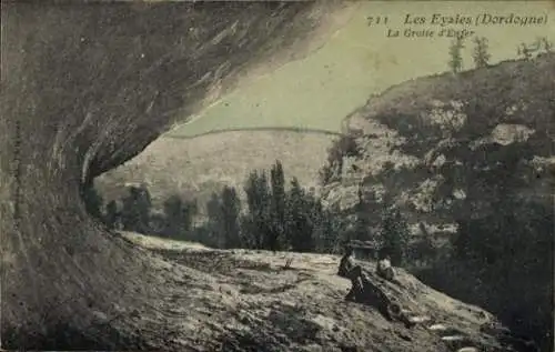 Ak Les Eyzies Dordogne, La Grotte d'Enfer