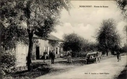 Ak Bosrobert Eure, Route de Rouen