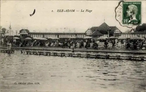 Ak Isle Adam Val d'Oise, Strand