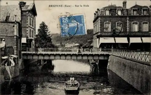 Ak Brionne Eure, Sur la Risle, Ruderboot