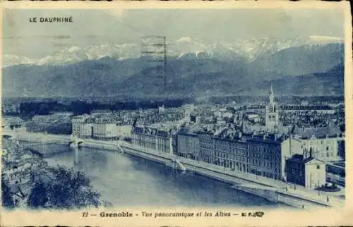 Ak Grenoble Isère, Panorama, Alpen