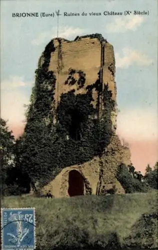 Ak Brionne Eure, Ruines du Vieux Chateau