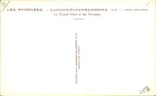 Ak Superbagnères Luchon Haute Garonne, Grand Hotel und die Terrassen