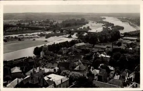 Ak Nevers Nièvre, Panorama über die Loire