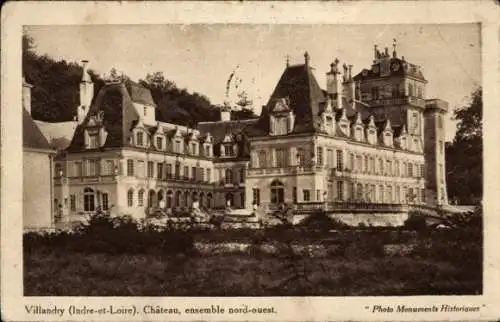 Ak Villandry Indre et Loire, Schloss, Nordwestensemble