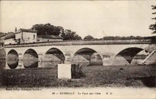 Ak Mussidan Dordogne, Pont sur l'Isle