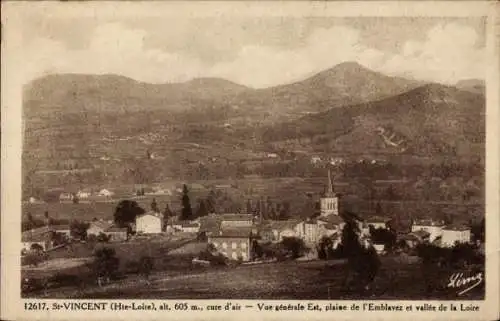 Ak Saint Vincent Haute Loire, Gesamtansicht Osten