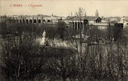 Ak Nîmes Gard, Esplanade