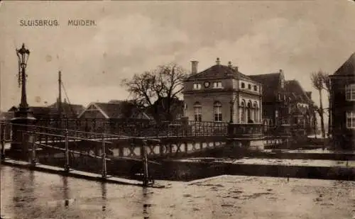 Ak Muiden Nordholland Niederlande, Sluis-Brücke