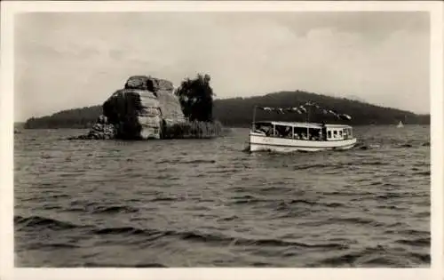 Ak Staré Splavy Thammühl Doksy Hirschberg am See Region Reichenberg, Mäuseschloss, Boot