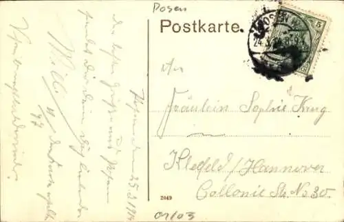 Ak Poznań Posen, Theater, Ansiedlungskommission und St Paulikirche