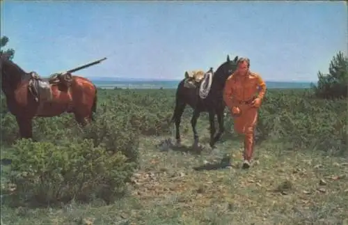 Sammelbild Karl May, Filmszene "Winnetou III" und "Unter Geiern", Bild 147, Old Shatterhand