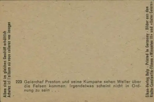 Sammelbild Karl May, Filmszene Winnetou III, Unter Geiern, Geierchef Preston, Nr. 223