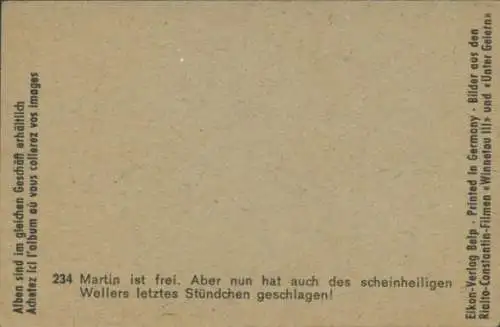 Sammelbild Karl May, Filmszene Winnetou III, Unter Geiern, Martin, Weller, Nr. 234