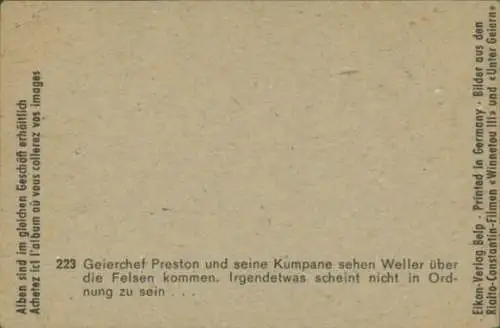 Sammelbild Karl May, Filmszene Winnetou III, Unter Geiern, Geierchef Preston, Nr. 223