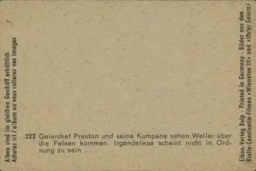 Sammelbild Karl May, Filmszene Winnetou III, Unter Geiern, Geierchef Preston, Nr. 223