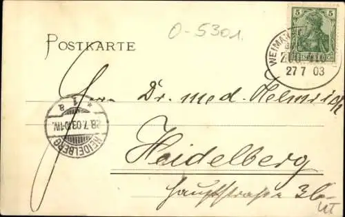 Ak Großschwabhausen in Thüringen, Bahnhof, Gleisseite, Post