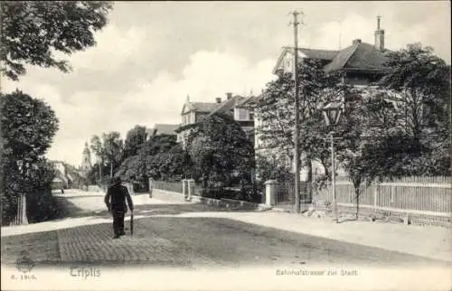 Ak Triptis in Thüringen, Blick in die Bahnhofstraße